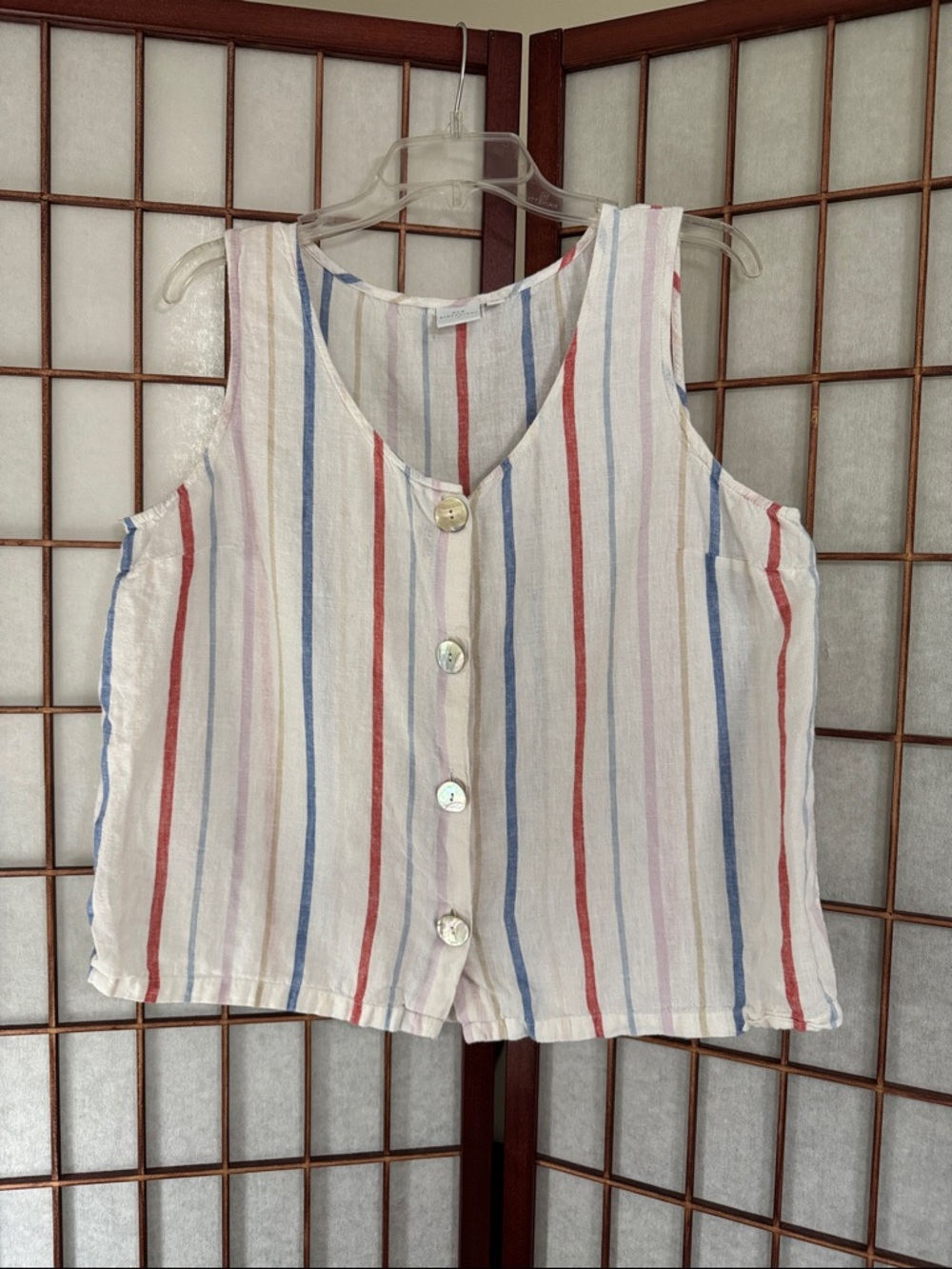 new directions White Top with Red and Light Blue Stripes PTP 21.5 inches